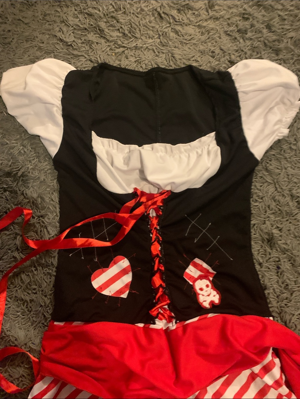 Girls Black, Red & White Pirate Costume Dress - Picture 2 of 4